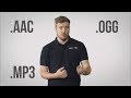 Форматы аудиофайлов – MP3, AAC, WAV, FLAC Форматы аудиофайлов – MP3, AAC, WAV, FLAC