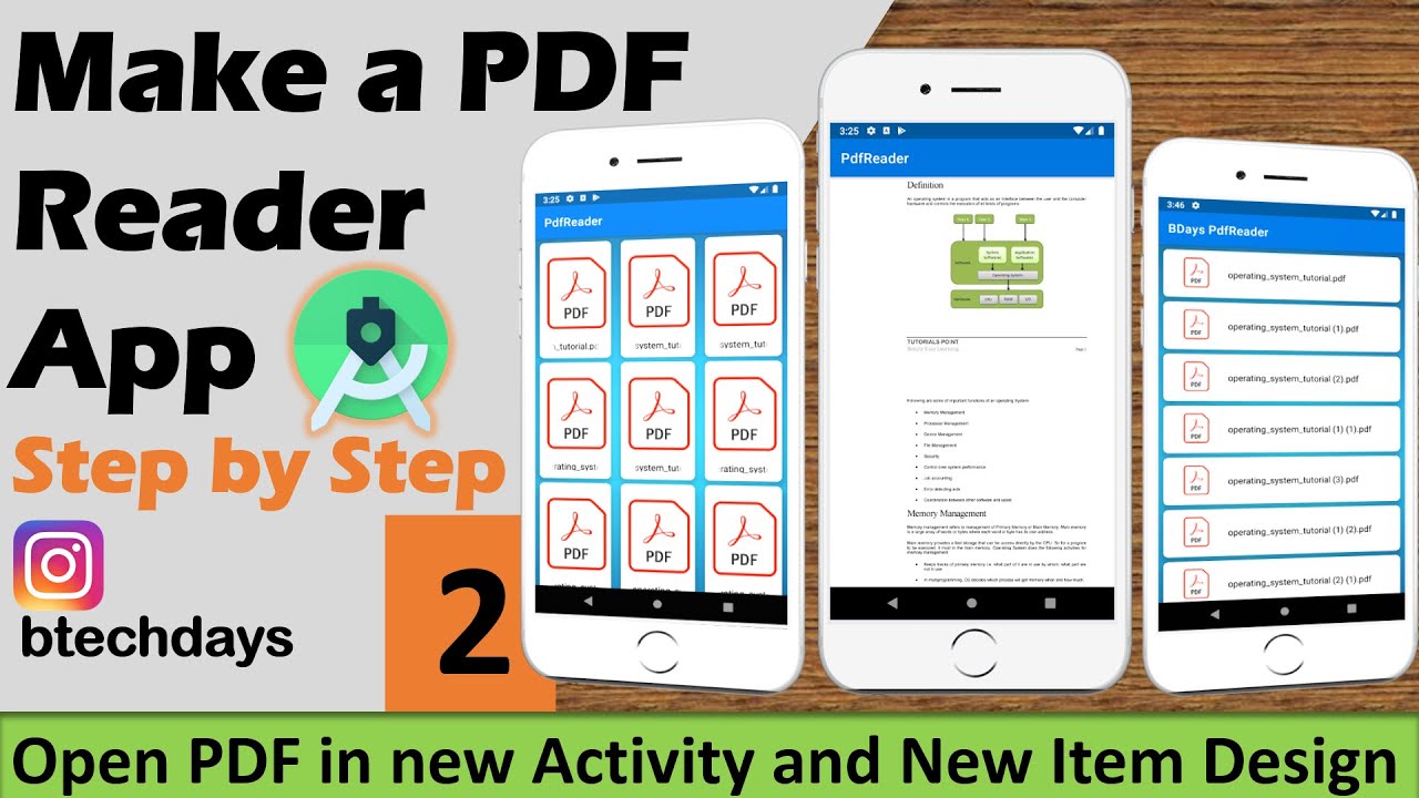 2. PDF Reader App - Open PDF in new Activity and New Item Design | Android Project
