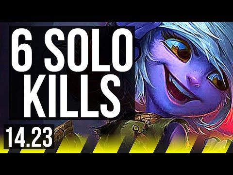 TRISTANA & Thresh vs VARUS & Heimerdinger (ADC) | 6 solo kills, Dominating | KR Diamond | 14.23