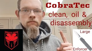 How To: clean, oil and disassemble your CobraTec OTF automatic knife (time codes added) #otfknife