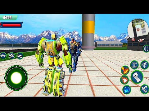 Flying Robot Bus Transform City Battle: Car Robot Transform Game 2021 #3 - Android Gameplay