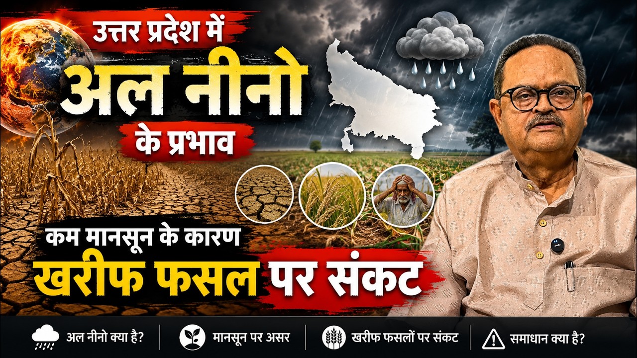 उत्तर प्रदेश में अल नीनो के प्रभाव | कम मानसून से खरीफ फसलों पर संकट | Prof(Dr) Sanjay M Johri