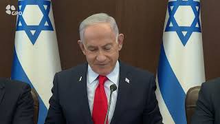 דברי ראש הממשלה נתניהו בפתח ישיבת הממשלה - 2/11/2025 (עדכוני משרד ראש הממשלה) - התמונה מוצגת ישירות מתוך אתר האינטרנט יוטיוב. זכויות היוצרים בתמונה שייכות ליוצרה. קישור קרדיט למקור התוכן נמצא בתוך דף הסרטון