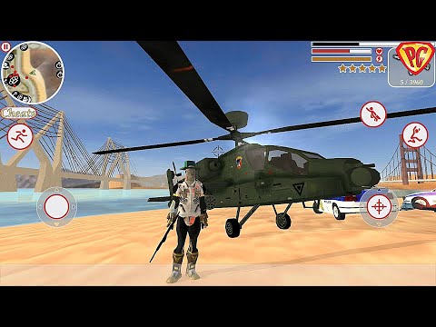 Super Iron Rope Hero - Fighting Gangstar Crime #5 Military Helicopter in Action