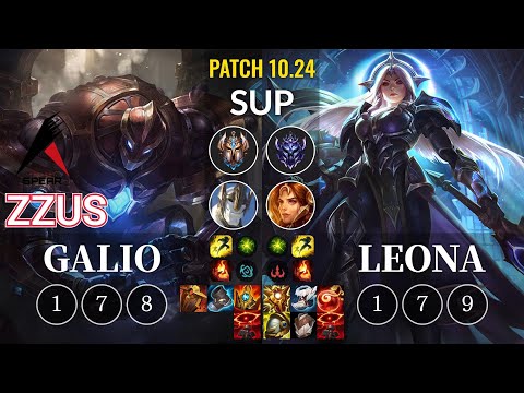 ASP Zzus Galio vs Leona Sup - KR Patch 10.24