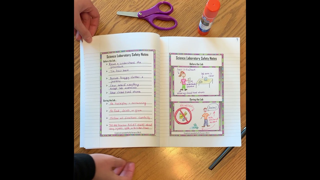 Middle School Lab Safety Interactive Science Notebook Pages