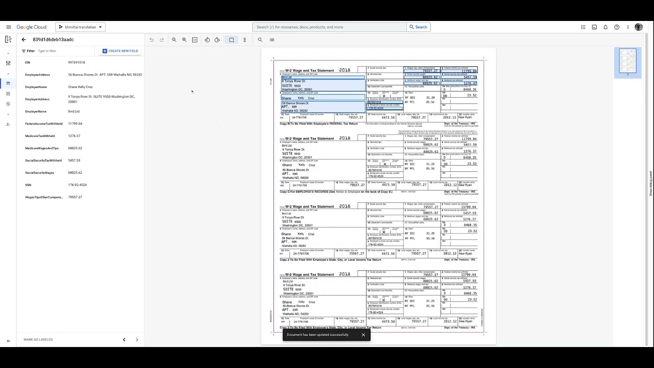 Document AI Workbench Template-Based Training