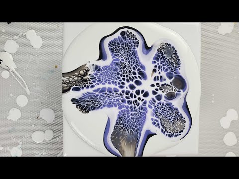 Shelee Art Bloom Technique - Fluid Art - Acrylic Pouring - Amethyst