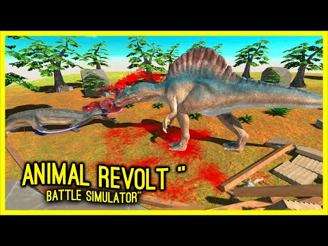 Animal Revolt Battle Simulator - Machimosaurus vs Spinosaurus vs Titanoboa - DEATH MATCH