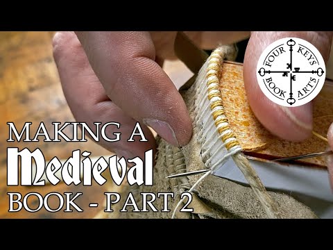 Making A Medieval Book By Hand - Part 2 - Trimming & Rounding, Edge Decoration, Sewing Endbands