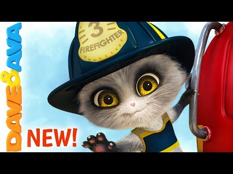 🚨 Five Little Firemen - Fire Truck |  Baby Songs | Dave and Ava 🚨