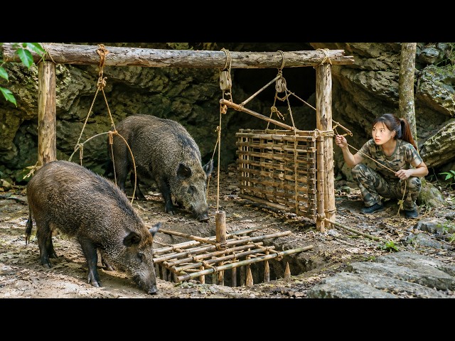 200 Days in the Wilderness Alone | Building Deadly Wild Boar Traps to Survive SDDEFAULT Thumbnail