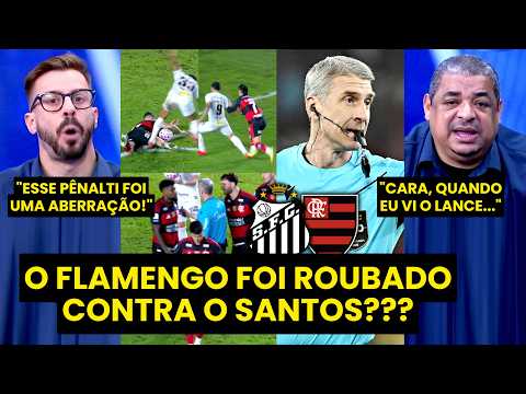 “ESSE PÊNALTI FOI UMA ABERRAÇÃO!!! O DARONCO…” O FLAMENGO FOI PREJUDICADO contra o SANTOS?