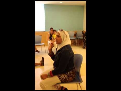 Hafida Balalioui tells a Moroccan folk story at Baby Tarab.