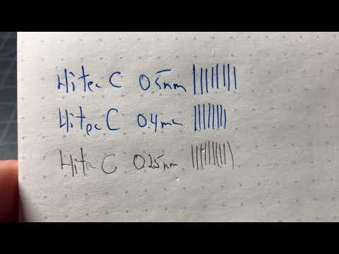 Pilot Hi-Tec-C Sizes Compared: 0.25mm vs 0.4mm vs 0.5mm