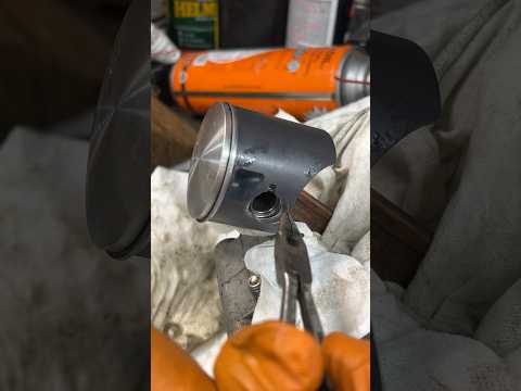 Installing a 2 stroke piston. #mechanic #dirtbike #atv #motorcycle #ktm #motocross #diy