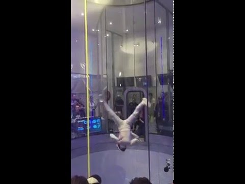 Indoor Skydiver Dances to Chandelier