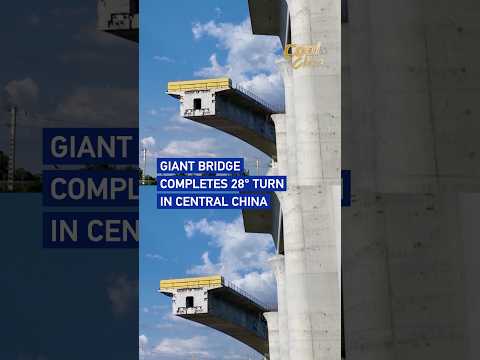 Giant bridge completes 28° turn in central China