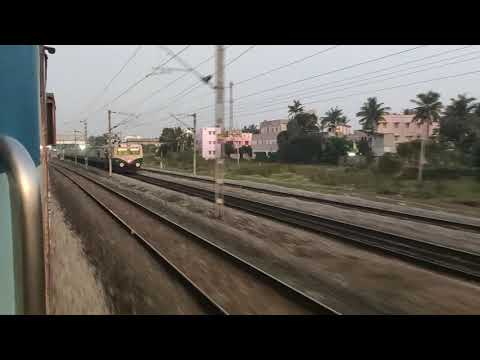 12163 Dadar Chennai Egmore Superfast Express cruising through Chennai Suburbs