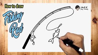 How to draw Fishing Rod step by step