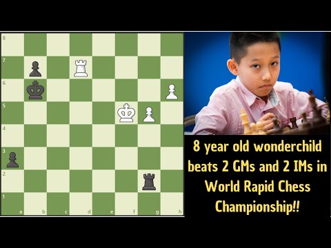 8 year old Roman Shogdzhiev defeats GM J-S Christiansen in Rapid World Chess Championship!