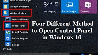 Four Different Method to Open Control Panel in Windows 10