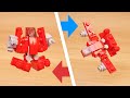 Micro LEGO brick Fighter Jet transformer mech - Red Sky mini