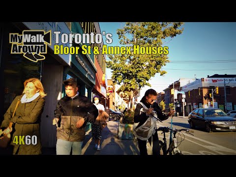 Toronto walk on Bloor St through Koreatown & into Annex Neighbourhood (Toronto 4k video)