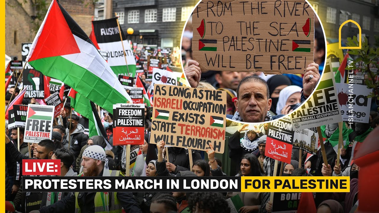 LIVE IN LONDON: PROTESTERS MARCH IN SOLIDARITY WITH PALESTINE