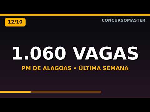 ÚLTIMA CHAMADA: PM AL 1.060 Vagas Termina Sexta