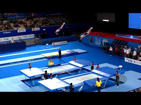 Ukraine 2 (UKR) M - 2019 Trampoline Worlds, Tokyo (JPN) - Qualification Synchro R1