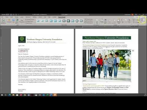 Word Module 3 SAM End of Module Project 1:  Northern Oregon University Foundation