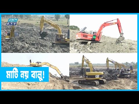 মাটির বদলে বালু দিয়ে চলছে বেড়িবাঁধের কাজ!