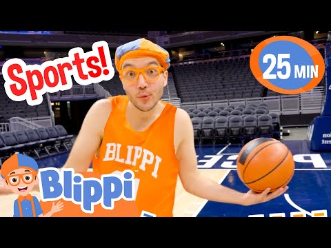 Does Blippi Know How To Play Basketball? | Sports For Children | Educational Videos for Kids