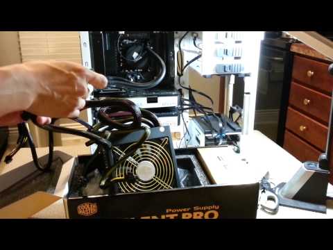 Installing the Cooler Master 1000 Watt Modular Power Supply - NZXT Phantom 410 (How To Intsall PSU)