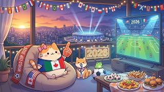 Mochi Cozy World Cup Balcony 🏟️ Cozy Jazz Lofi Beats for Deep Focus & Study 😌 Calms Your Mind