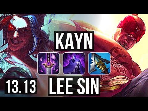 KAYN vs LEE SIN (JNG) | 19/0/11, 3.0M mastery, Legendary, Quadra, 1300+ games | KR Master | 13.13