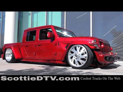 2020 Jeep Gladiator Custom Street Truck Dual Rear Wheels 2021 SEMA Show Las Vegas NV
