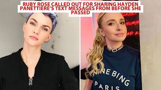 Ruby Rose Called Out For Sharing Hayden Panettiere’s Text Messages From Before She Passed