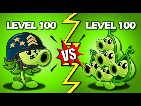 Super Mega Gatling Pea Level 100 Vs Super Pea Pod Level 100 - Plants Vs Zombies 2