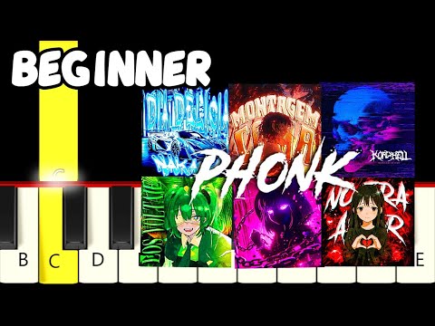 14 Famous Phonk Songs - Slow and Easy Piano Tutorial - Beginner