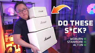 Video thumbnail for Come on Marshall! 😑 Stanmore III vs Woburn III vs Acton III Review [Sound Samples] by Aaron X Loud and Wireless