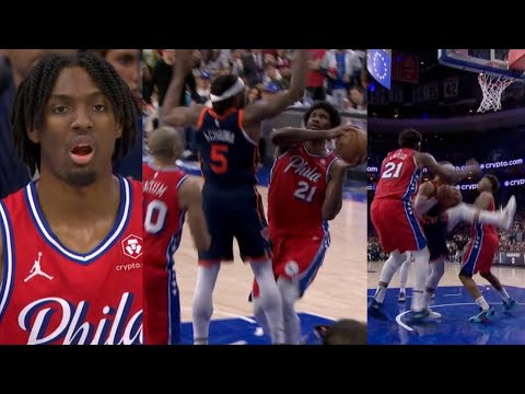 JOEL EMBIID PASSES UP A WIDE-OPEN SHOT! JUST TO FLOP & DEMAND A FOUL ON THE OTHER END!