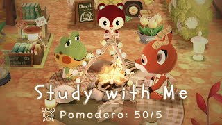 ⏰️Pomodoro 50/5 • ASMR | No Music study▪️Cozy Autumn | Animal Crossing🍂📖