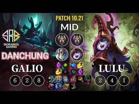 SRB Danchung Galio vs Lulu Mid - KR Patch 10.21