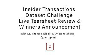 Insider Transactions Dataset Challenge: Live Tearsheet Review & Winner Announcement