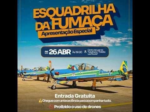 Demonstração da Esquadrilha da Fumaça em Santa Cruz das Palmeiras SP