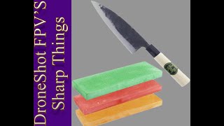 REHOO Pouring Resin Bonded Diamond stone + Tosa Boeki (Funayuki) 165mm Handcrafted Japanese Knife