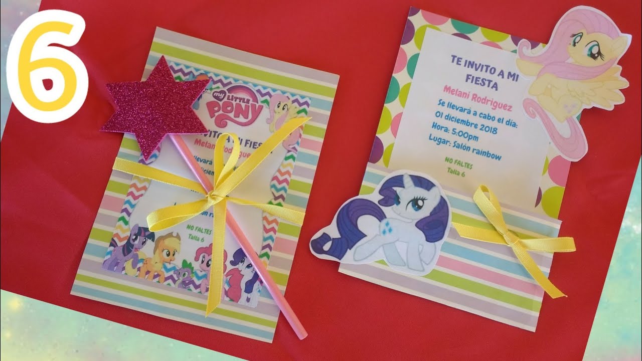 Como hacer invitaciones para fiesta infantil // COMBO My little pony
