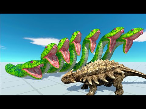 GIANT SNAKES vs EVERY DINOSAUR - Animal Revolt Battle Simulator (DINOSAURS BATTLE)